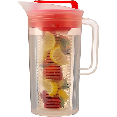 Primula Today Shake & Infuse Pitcher, 3 Quart, Red