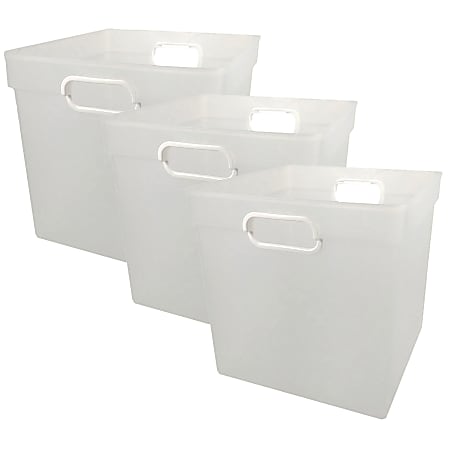 Romanoff Cube Bin, Clear, Pack Of 3