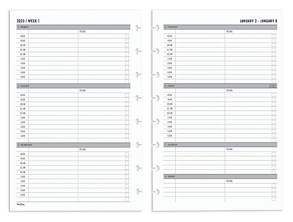 TUL Discbound Monthly Planner Refill With 12 Tab Dividers Letter Size Gray  January To December 2023 - Office Depot