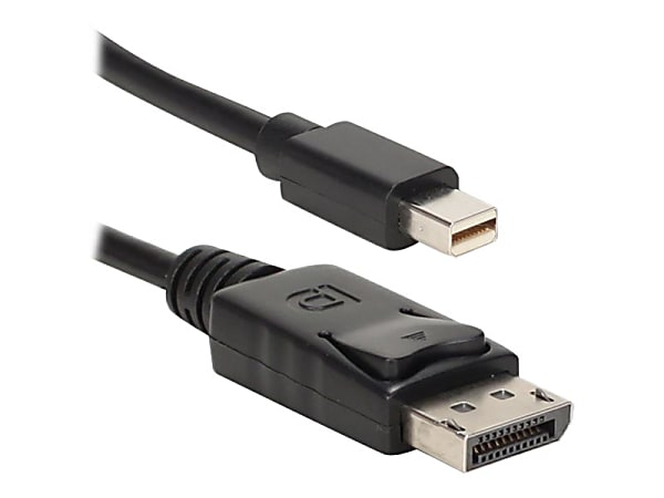 QVS Mini DisplayPort To DisplayPort UltraHD 4K Black Cable, 6.5'