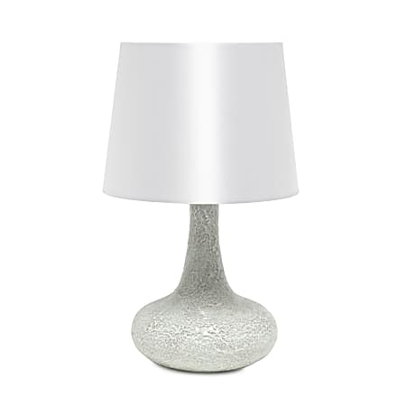Simple Designs Mosaic Tiled Glass Genie Table Lamp, White Shade