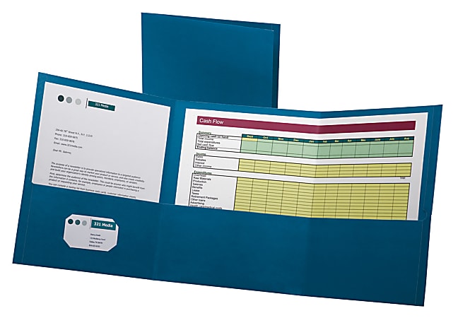 Oxford™ Tri-Fold Executive Pocket Folders, Letter Size, Blue, Pack Of 20