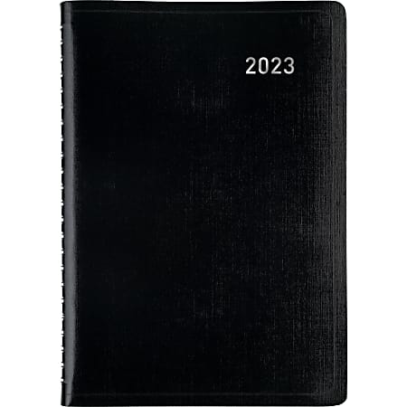 Office Depot® Brand Daily Planner, 5" x 8", Black, January To December 2023