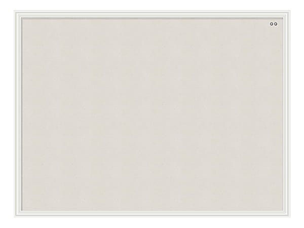 U Brands Linen Bulletin Board, 40" X 30", White Wood Frame