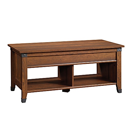 Sauder® Carson Forge Lift-Top Coffee Table, 19"H x 43-1/8"W x 19-1/2"D, Washington Cherry