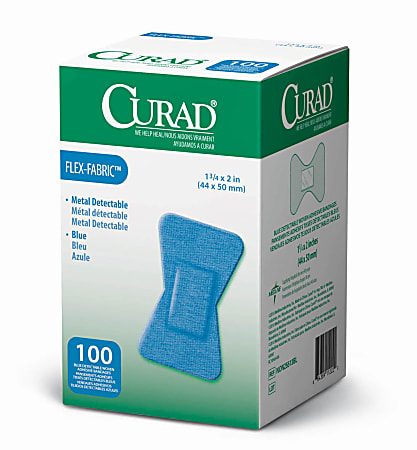CURAD® Food Service Adhesive Bandages, 1 3/4" x 2", Blue, Pack Of 1,200