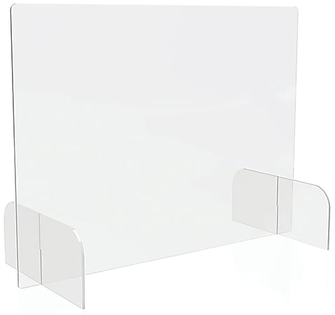 Deflect-O Acrylic Countertop Barriers, 23"H x 31"W x 3/16"D, Clear, Set Of 2 Barriers 