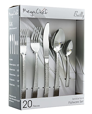 MegaChef Baily 20-Piece Flatware Set, Rose Gold