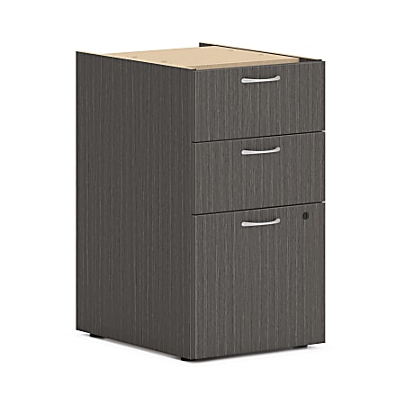HON® 15"W Vertical 3-Drawer File Cabinet Support Pedestal, Slate Teak