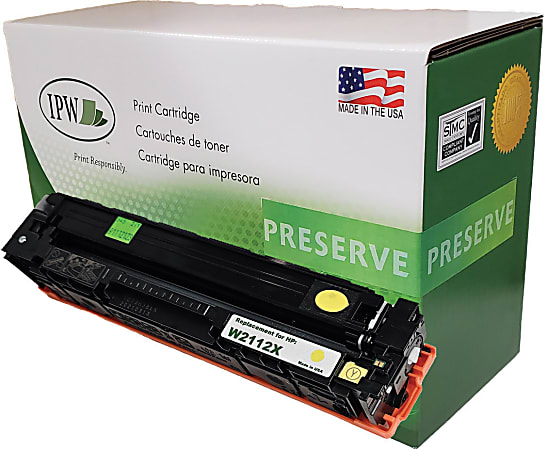 IPW Preserve Remanufactured Yellow High Yield Replacement Toner Cartridge For HP W2112X, W2112XR-ODP