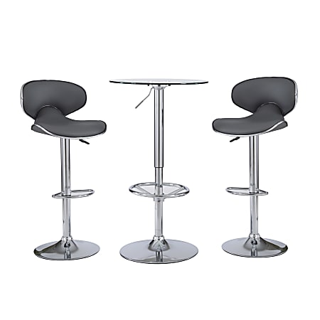 Powell Josiah 3-Piece Pub Table Set, Gray