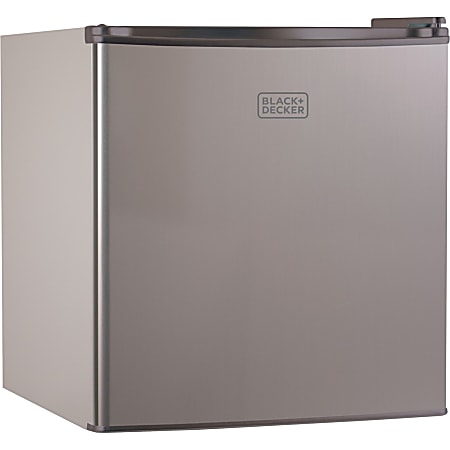 Black+Decker BCRK17V 1.7 Cu Ft Refrigerator With Freezer Compartment, Silver