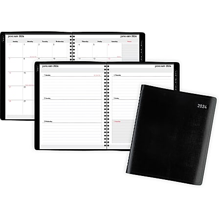 2024 Office Depot® Brand Weekly/Monthly Planner, 7" x