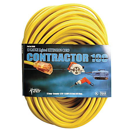 Southwire Vinyl Extension Cord, 100', Yellow