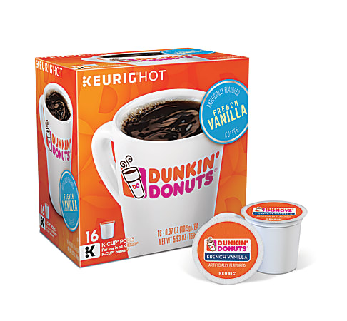 Dunkin' Donuts® Single-Serve Coffee K-Cup®, French Vanilla, Carton Of 16