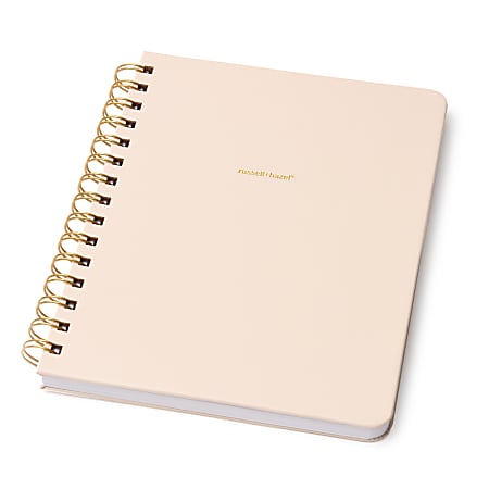 Russel & Hazel Vegan Leather Notebook, 6 1/4” x 8”, Ruled, 98 Sheets, Bone