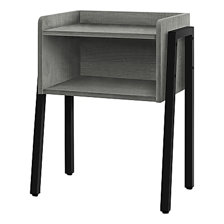 Monarch Specialties Dave Accent Table, 23-1/4"H x 18-1/2"W x 11-3/4"D, Gray/Black