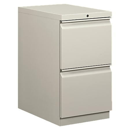 basyx by HON® 20"D Vertical 2-Drawer File Cabinet, Metal, Light Gray
