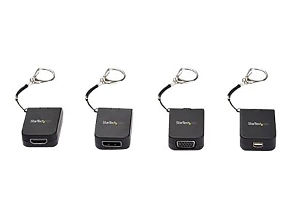 StarTech.com Compact USB C to VGA Adapter - 1080p Active USB Type-C to VGA Display Converter w/ Keychain Ring - Thunderbolt 3 Compatible