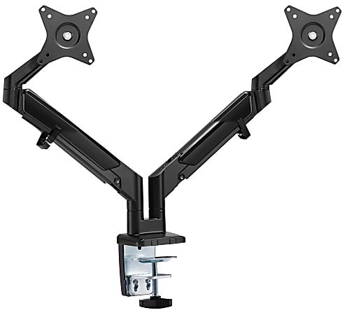 Mount-It! 32&rdquo; Dual Monitor Mount With Low Profile Gas Spring Arms, Black