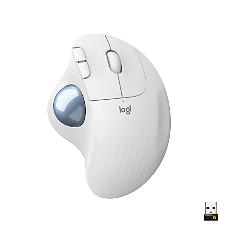 Logitech ERGO M575 Wireless Trackball Mouse - Easy thumb control, precision and smooth tracking, ergonomic comfort design, Bluetooth - Off White