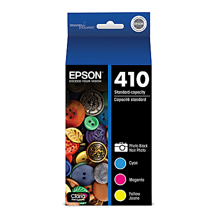 Epson® 410 Claria® Premium Black And Cyan, Magenta, Yellow Ink Cartridges, Pack Of 4, T410520-S