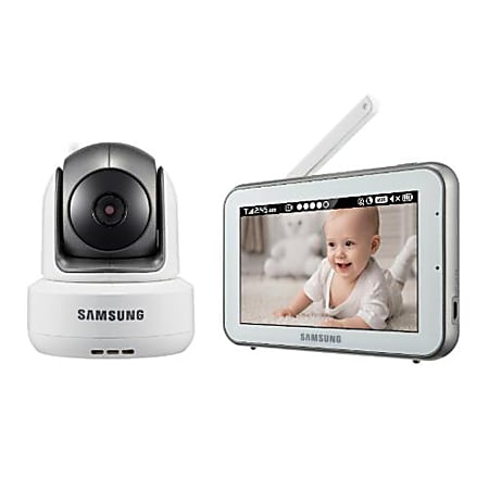 Hanwha Techwin SEW-3043W BrightVIEW Baby Video Monitoring System IR Night Vision PTZ 5.0 inch - Camera, Monitor - 1280 x 720 Camera Resolution - 5" Screen