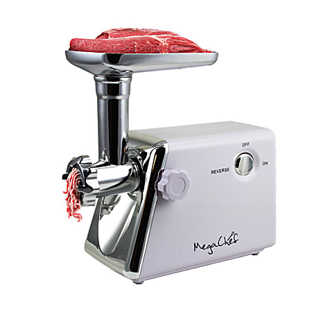 MegaChef 1200 W Powerful Automatic Meat Grinder, White