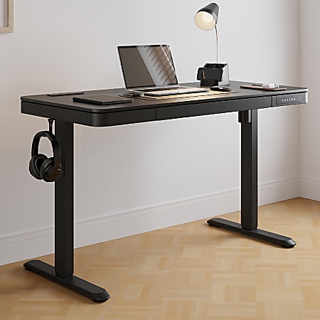 Realspace® 47” Vetra Electric Height-Adjustable Standing Desk, Black