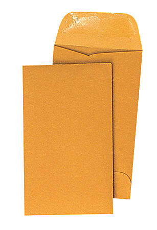 Quality Park® Coin Envelopes, 2 1/2" x 4 1/4", Brown Kraft, Box Of 500