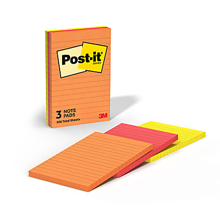 Post it Sticky Notes 4 x 6 in 3 Lined Sticky Note Pads School Supplies ...