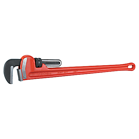 Heavy-Duty Straight Pipe Wrench, Steel Jaw, 36 in