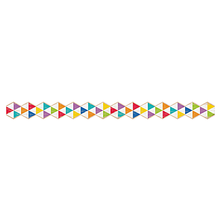 Creative Teaching Press Rustic Triangles Border - (Border) Shape - Triangles - 2.75" Width x 420" Length - Multicolor - 1 Each