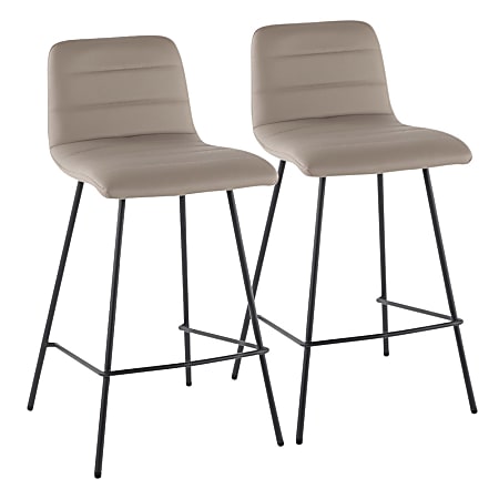 LumiSource Diana Adjustable Bar Stools With Rounded T Footrests, Corduroy, Gray/Chrome, Set Of 2 Stools