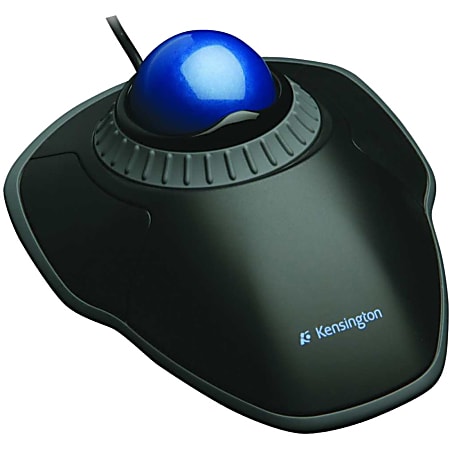 Kensington® Orbit™ Trackball With Scroll Ring, Black/Blue, 72337