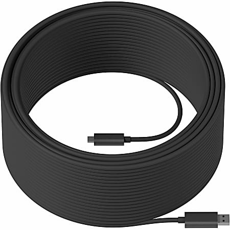 Logitech® Strong USB Active Optical USB 3.2 Cable, 147.64', Black