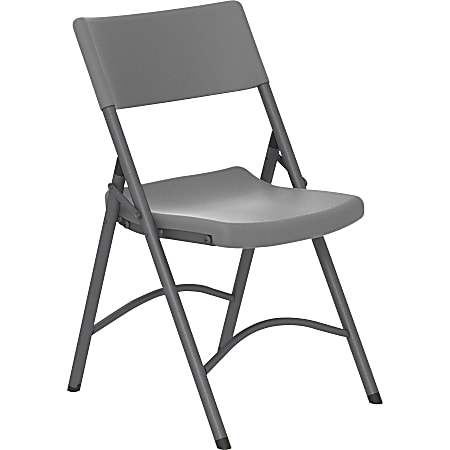 Cosco Zown Classic Commercial Resin Folding Chair - Gray Seat - Gray Back - Gray Steel, High Density Resin, High-density Polyethylene (HDPE) Frame - Four-legged Base - 4 / Carton