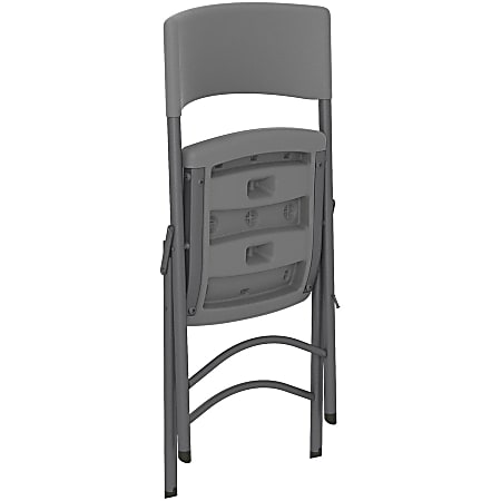Cosco Zown Classic Commercial Resin Folding Chair Gray Seat Gray