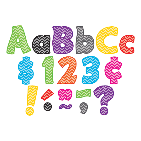Teacher Created Resources Letters, 4", Chevron Funtastic, Multicolor, Pack Of 208
