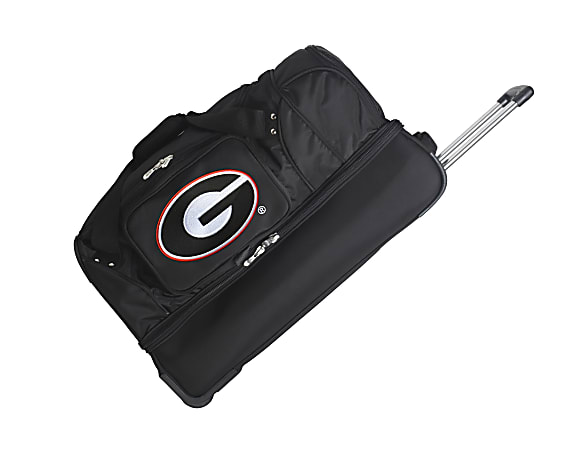 Denco Sports Luggage Rolling Drop-Bottom Duffel Bag, Georgia Bulldogs, Black