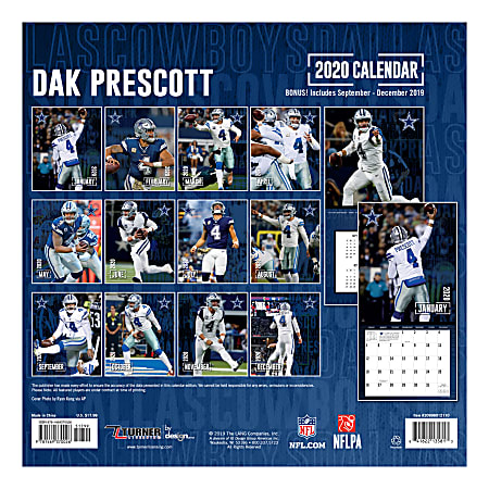Calendario De Pared Dallas Cowboys Cheerleaders 2024-2025, 16 Meses Con Fotos A Todo Color, Tamaño 12x24 Pulgadas, De Turner Licensing