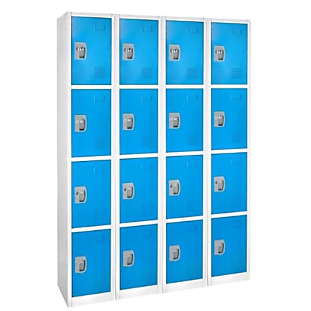 Alpine AdirOffice 4-Tier Steel Lockers, 72"H x 12"W