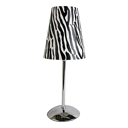 LimeLights Mini Table Lamp, 13 1/2"H, Zebra Shade/Silver Base
