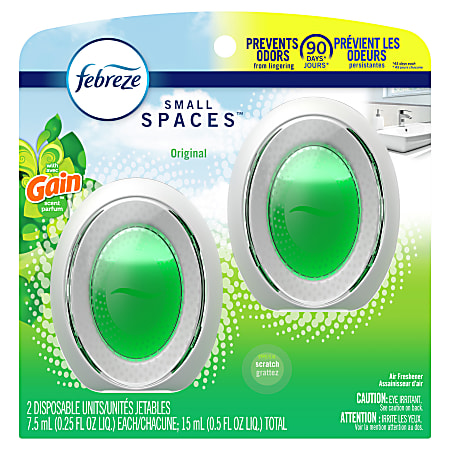 Febreze® Small Spaces Air Fresheners, Gain, 0.5 Oz, Pack Of 2 Air Fresheners