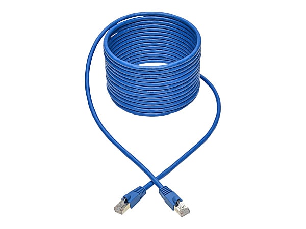 Tripp Lite Cat6a Snagless Shielded STP Patch Cable 10G, PoE, Blue M/M 20ft