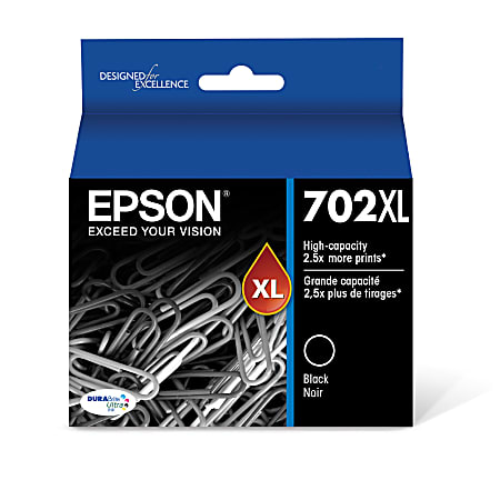 Epson® 702XL DuraBrite® Black High-Yield Ink Cartridge, T702XL120-S