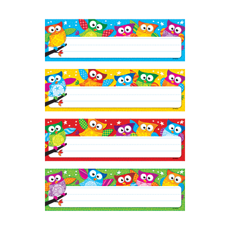 TREND Owl-Stars!® Desk Toppers® Name Plates Variety Pack, 2 7/8" x 9 1/2", 32 Per Pack, 6 Packs
