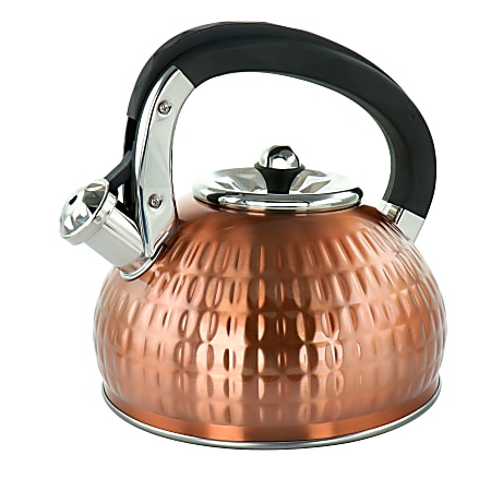 MegaChef Stainless-Steel Stovetop Kettle, 12.7 Cups, Copper