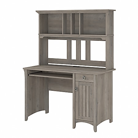 Bush Furniture Salinas 48"W Computer Desk With Hutch, Driftwood Gray, Standard Delivery