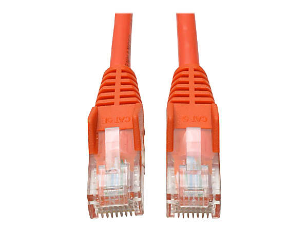 Tripp Lite Cat5e 350 MHz Snagless Molded UTP Patch Cable (RJ45 M/M), Orange, 15 ft. - 15 ft Category 5e Network Cable for Computer, Server, Printer, Photocopier, Router, Blu-ray Player, Switch - 26 AWG - Orange